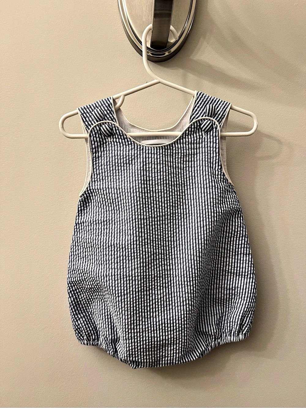 Lil Cactus Baby Romper in Blue & White Size 3-6M NWT
